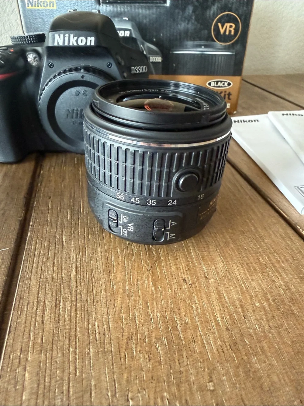 Nikon d3300 Black DSLR Camera Body with 18-55mm Kit Lens + Nikon 50mm f1.8 lens